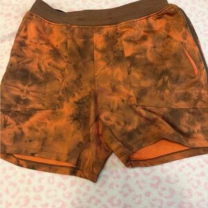 lululemon athletica Men's Tie-Dye Orange Shorts